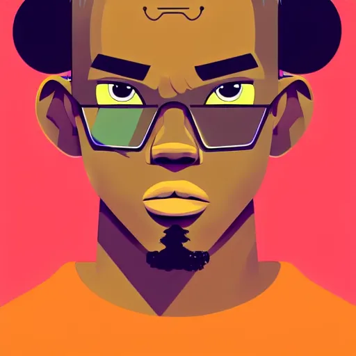 Image similar to 2 d character design, male rapper, vector art, digital art, portrait, 4 k, 8 k, sharp focus, smooth, illustration, concept art, music artist