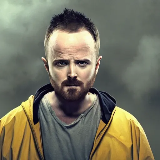 Image similar to Live Action Still of Aaron Paul dressed as and playing Walter White in Breaking Bad, real life, hyperrealistic, ultra realistic, realistic, highly detailed, epic, HD quality, 8k resolution, body and headshot, film still