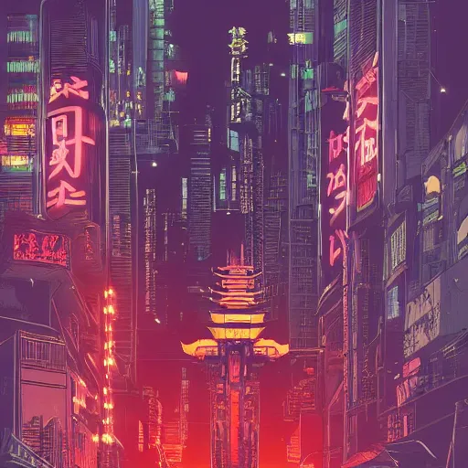 Image similar to high detailed cat in a cyberpunk city at night with a torii in the background by Josan Gonzalez, high quality, 4K, UHD, trending on ArtStation, blade runner vibes, ghost in the shell, akira, dorohedoro