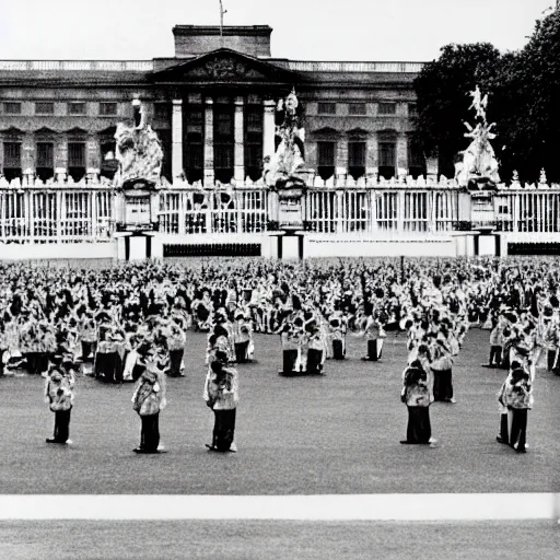 Image similar to Buckingham Palace as an American White House, Patriotic Fourth of July