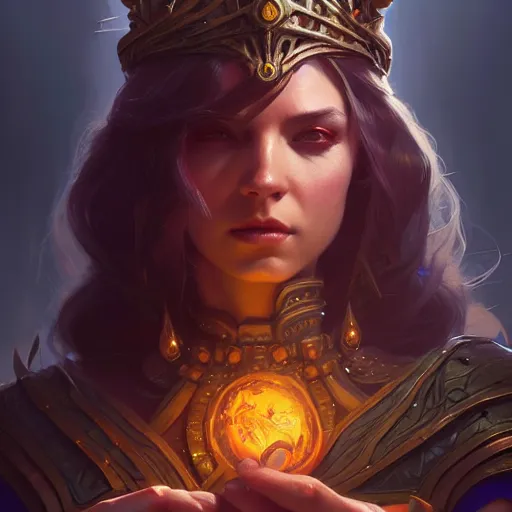 Image similar to wizard, female, chains, D&D, fantasy, intricate, elegant, highly detailed, digital painting, artstation, octane render, concept art, matte, sharp focus, illustration, hearthstone, art by Artgerm and Greg Rutkowski and Alphonse Mucha