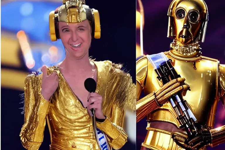 Prompt: c - 3 po wins miss america