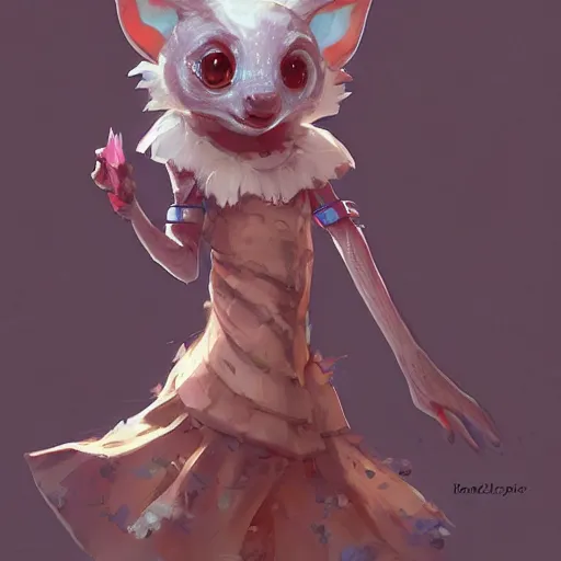 Prompt: A Cute Kobold wearing a dress. visualartzi, korean, and blue image, Stanley Artgerm Lau, WLOP, Rossdraws, James Jean, Andrei Riabovitchev, Marc Simonetti, Yoshitaka Amano, digital art, artstation