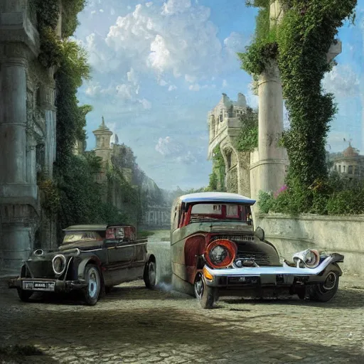 Image similar to paint surrealist 🚗, ferdinand knab, high definition and detailed 4 k