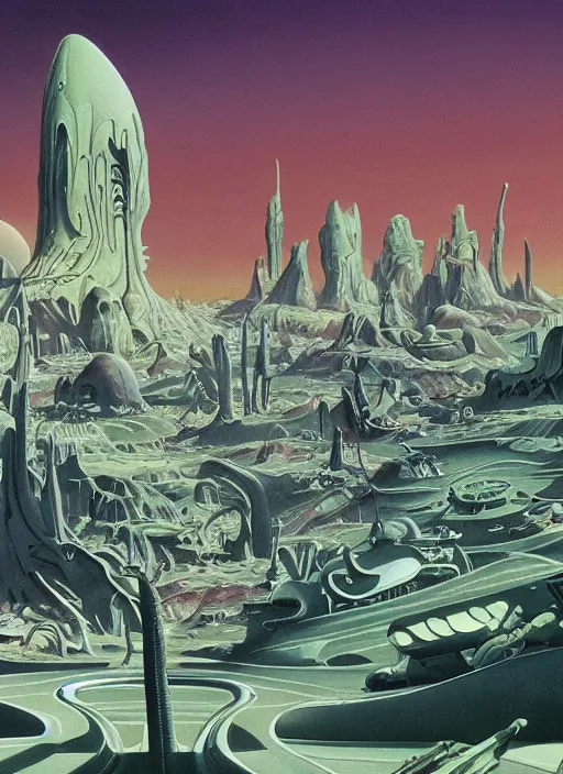 Prompt: photorealistic image of a martian cityscape, naturecore, by roger dean, by dean ellis