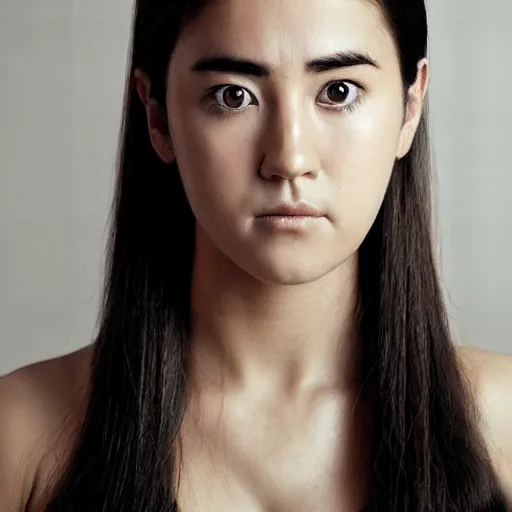 Image similar to a portrait photo of a beautiful young woman who looks like a korean jennifer connelly