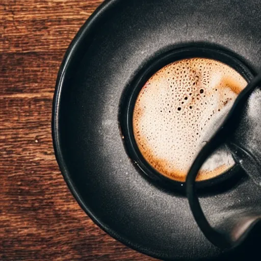 Prompt: an broken cup of coffee