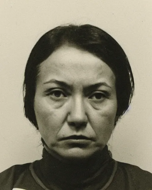 Prompt: a police mugshot of leslie dach in hungary