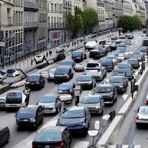 Image similar to une rue de paris vide avec des voitures garees en 2 0 2 0