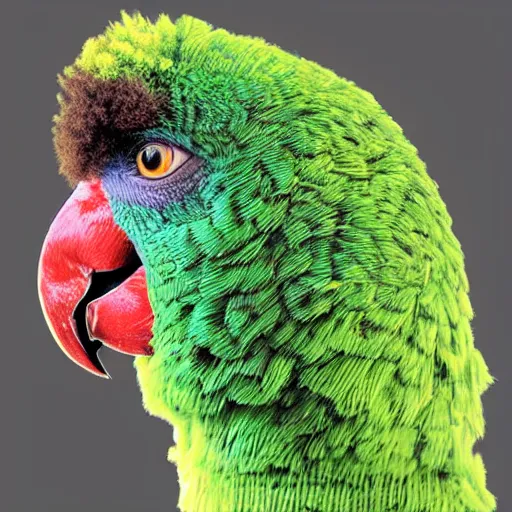 Prompt: a very real a llama parrot, full view, zoomed out