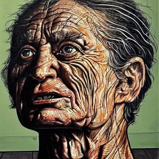 Prompt: Artwork by Peter Howson,