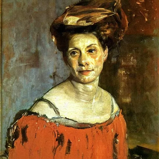 Image similar to Portrait of an italian country woman, beautiful, by Antonio Mancini, oil painting, francis bacon