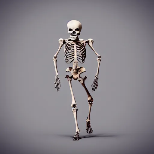 Prompt: human skeleton dancing