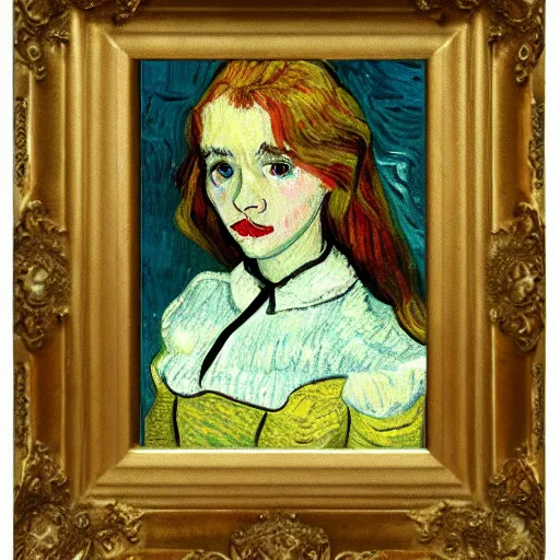 Prompt: Belle Delphine portrait by Vincent Van Gogh