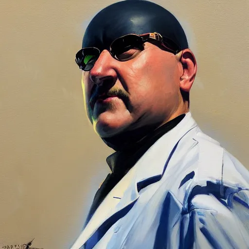 Prompt: greg manchess portrait painting of doctor eggman, medium shot, asymmetrical, profile picture, organic painting, sunny day, matte painting, bold shapes, hard edges, street art, trending on artstation, by huang guangjian and gil elvgren and sachin teng