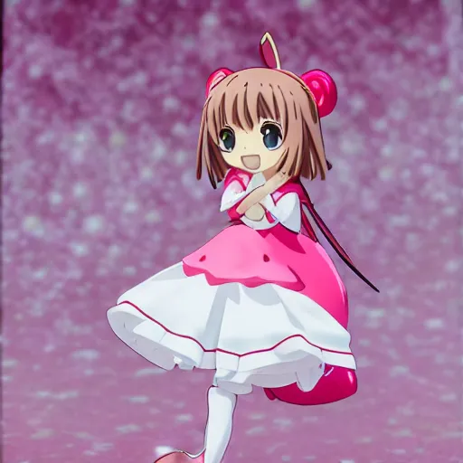 Image similar to Sakura Kinomoto from cardcaptor sakura ghibl movie style, miyazaki