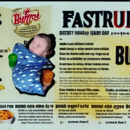 Prompt: fast food advertisement for burrito baby