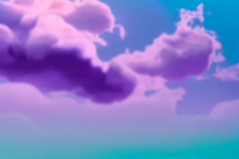 Prompt: high fidelity quality billboard photograph of a grunge model walking on realistic clouds wearing packing foam. three point light. photographic production. art directed. white pink blue lavender. volumetric clouds. pastel gradient overlay. waves glitch artefacts. 8 k. filmic.