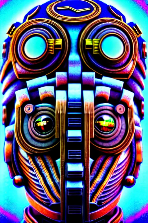 Prompt: maximalist detailed scifi robot head portrait. lowbrow scifi artwork by kidsquidy ø - cult and subjekt zero. ray tracing hdr polished sharp in visionary psychedelic fineart style inspired by ben ridgway and igor goryunov