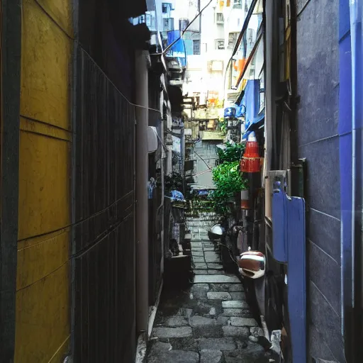 Image similar to an alley in hong kong by moebius