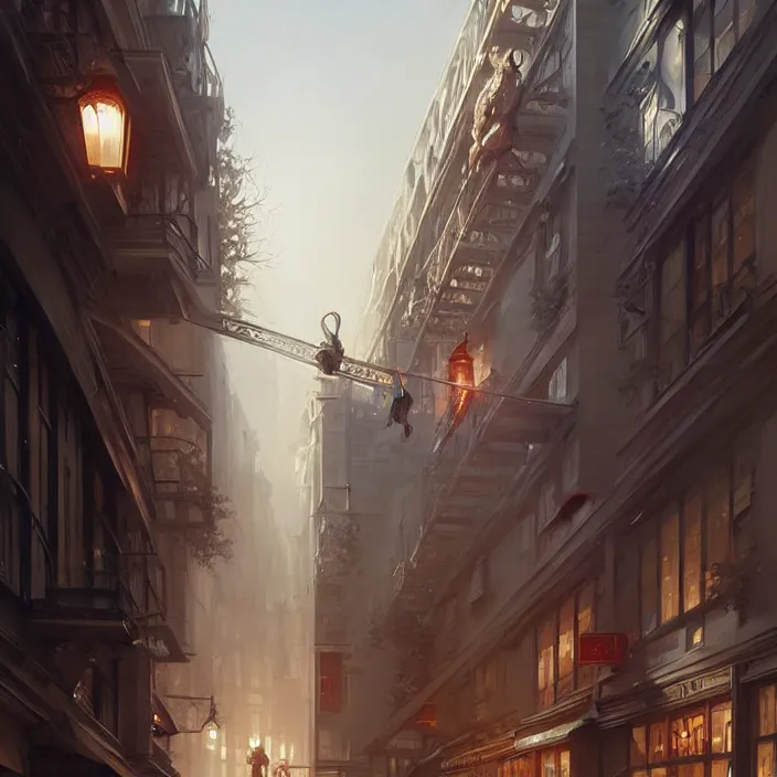 Image similar to archer street soho, elegant, real life skin, intricate artwork, high detailed, artstation, concept art, smooth, sharp focus, art by artgerm and greg rutkowski