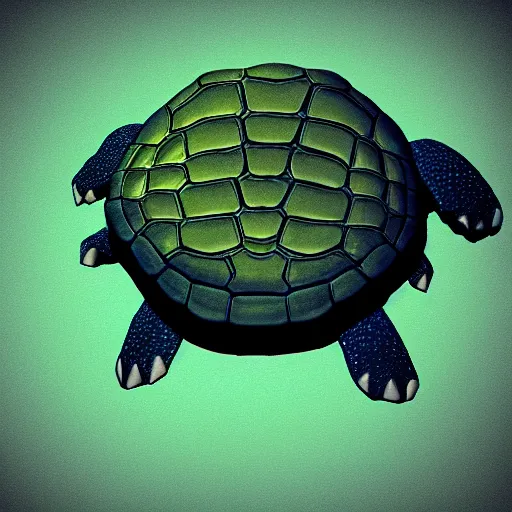 Prompt: uncanny valley turtle, low resolution, in the style of Goya