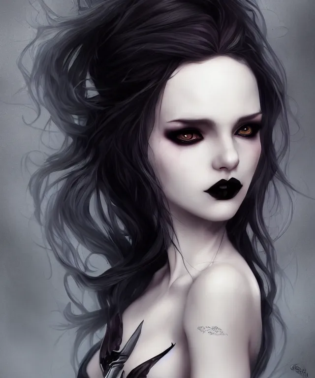 cute goth vampire in london by charlie bowater and | Stable Diffusion ...