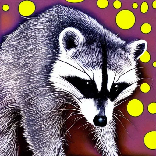 Prompt: album cover of a pop group, racoon, album cover art, album cover