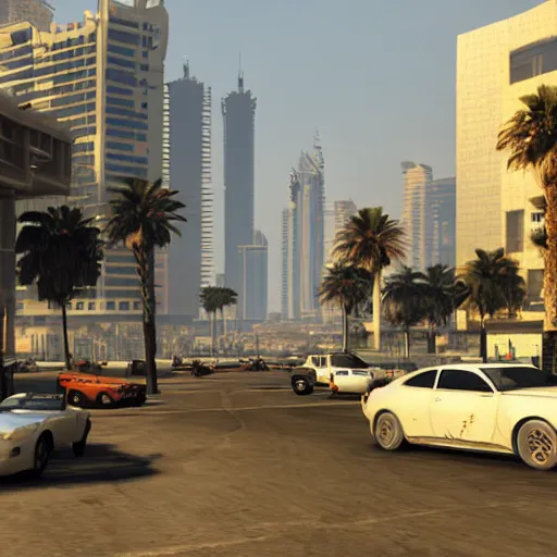 Image similar to gta : dubai, by akihiko yoshida