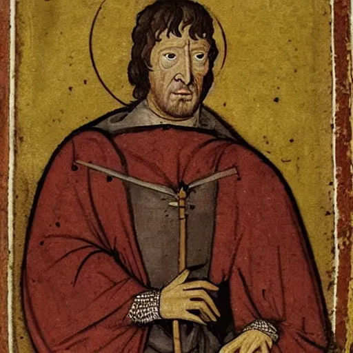 Image similar to medieval portrait of a muppet.