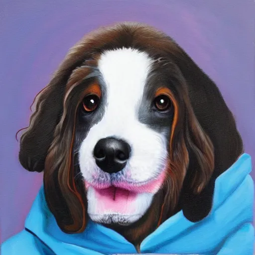 Image similar to weird al is an infinite puppy, painting