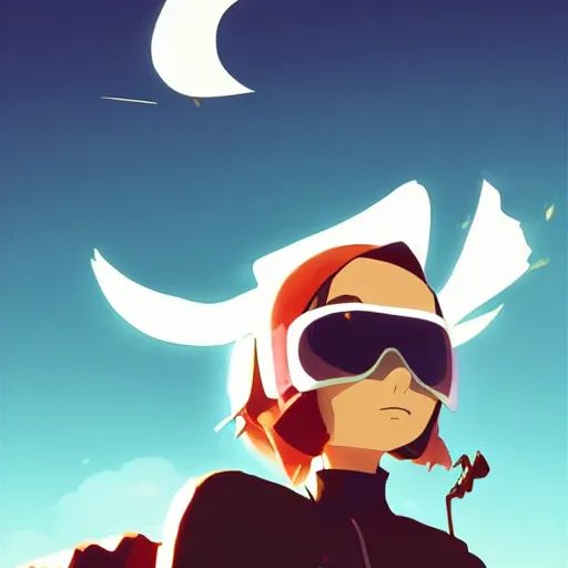 Image similar to face icon stylized minimalist flcl, loftis, cory behance hd by jesper ejsing, by rhads, makoto shinkai and lois van baarle, ilya kuvshinov, rossdraws global illumination