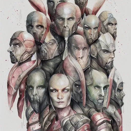 Prompt: watercolor illustration of 3 0 0 spartans, by anna dittmann, by marco mazzoni, by stephanie law, - w 1 0 2 4 n 9