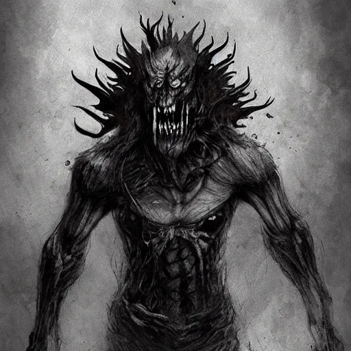 Image similar to scariest monster dark concept art