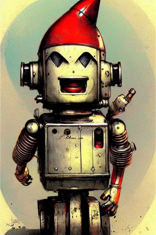 Image similar to adventurer ( ( ( ( ( 1 9 5 0 s retro future robot android knome clown. muted colors. ) ) ) ) ) by jean baptiste monge!!!!!!!!!!!!!!!!!!!!!!!!! chrome red