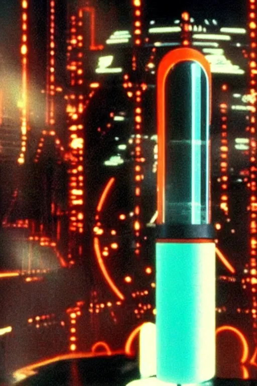 Prompt: a film still of a 1 9 8 0's lava lamp in the movie tron ( 1 9 8 2 )