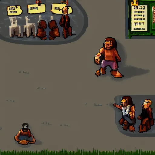 Prompt: jesus as a character in project zomboid, in - game screenshot