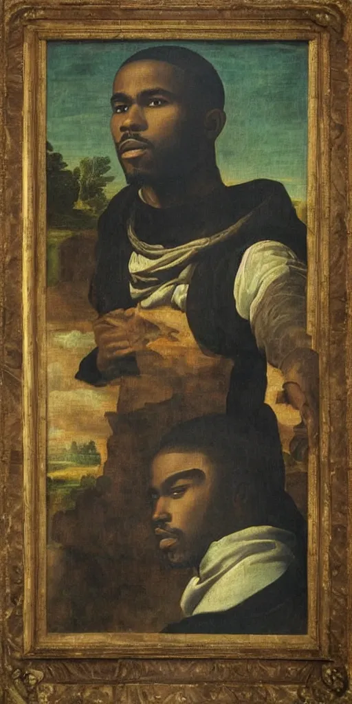 Image similar to renaissance era painting of frank ocean