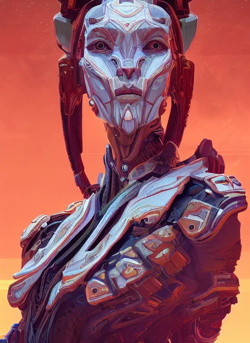 Image similar to symmetry!! portrait of jupiter alien in the style of horizon zero dawn, machine face, intricate, elegant, highly detailed, digital painting, artstation, concept art, smooth, sharp focus, illustration, art by artgerm and greg rutkowski and alphonse mucha, 8 k