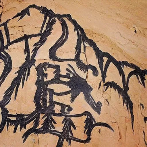 Image similar to Cave-painting!! Of (((((Donald trump)))))