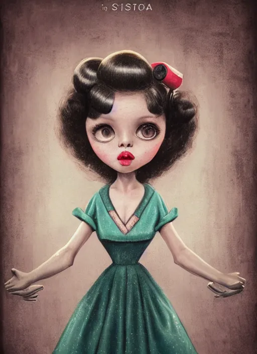 Image similar to portrait of a retro girl's 1 9 5 0 s, depth of field, zeiss lens, detailed, symmetrical, centered, fashion shoot, by nicoletta ceccoli, mark ryden, lostfish, stunning, 8 k resolution, extremely detailed, beautiful, establishing shot, artistic, hyperrealistic, octane render, horror punk