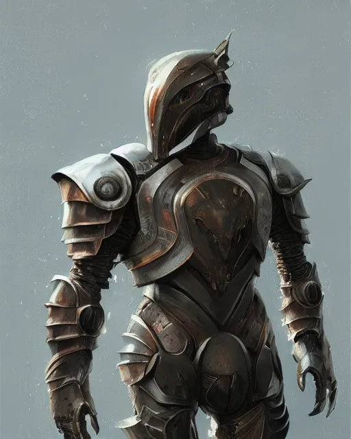 Prompt: Hyper realistic painting of an empty suit of rusty full plate armour animated by magic, dark fantasy, fantasy armor, hyper detailed, by greg rutkowski, trending on artstation