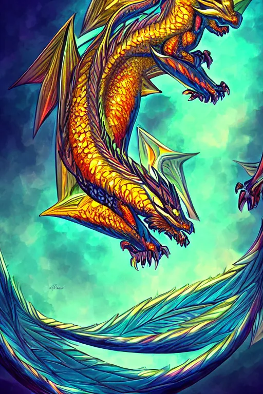 Image similar to iridescent amber dragon, symmetrical, highly detailed, digital art, sharp focus, trending on art station, anime art style