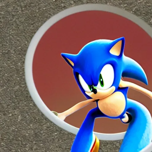 Image similar to sonic the hedgehog doing a spin dash