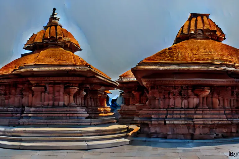 Prompt: Architectural photography of beautiful kamakhya temple, Guwahati, Hindu architecture, Vue 3d render, v-ray, unreal engine, HDR cinematic lighting, wide angle shot, 8K textures, high resolution, a lot of details