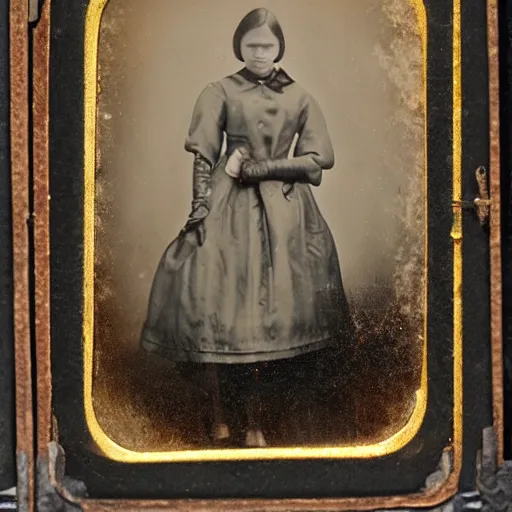 Prompt: tintype of an old with