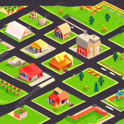 Image similar to cute isometric country