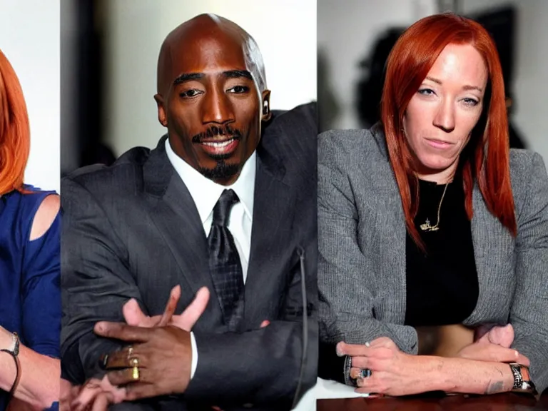 Prompt: Jen Psaki and Tupac Shakur high on LEAN