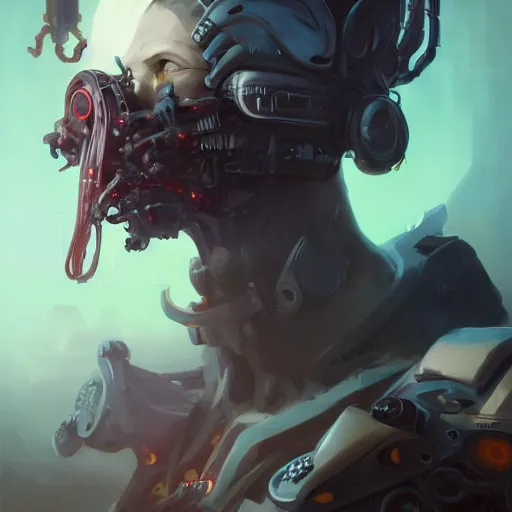 Prompt: portrait of a grotesque cybernetic ghoul, cyberpunk concept art by pete mohrbacher and artgerm and wlop and greg rutkowski and deathburger, digital art, highly detailed, intricate, sci-fi, sharp focus, Trending on Artstation HQ, deviantart, unreal engine 5, 4K UHD image