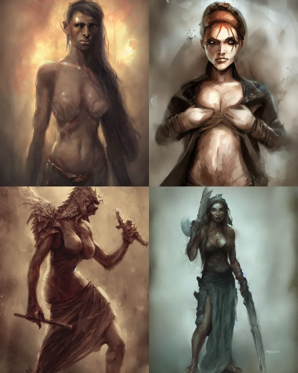 Prompt: Medium shot of a typical character in the style of Bastien Lecouffe-Deharme